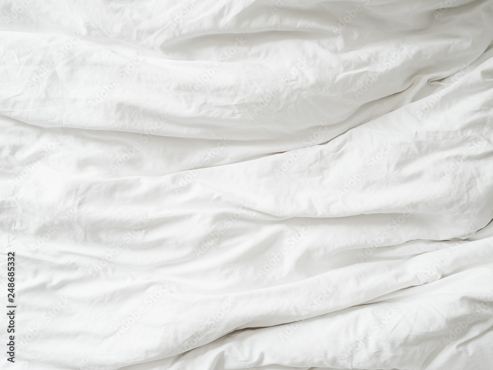 Poster white fabic texture wrinkled texture ,soft focus white fabic crumpled background