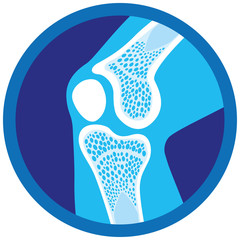 Icon or symbol of orthopedic health, knee, joints. Ideal for informative and institutional materials of medicine