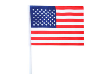 American flag on white background
