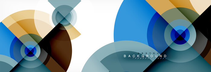 Round circles and triangles abstract background