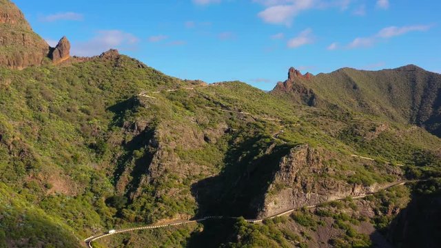 Aerial view of Maska canyon on Tenerife