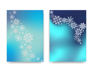 Winter celebration postcards with snowflakes. Can be used as a flyer, banner
