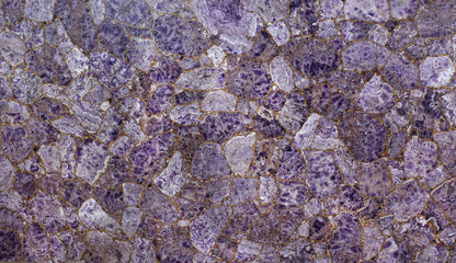 Natural purple amethyst, large slab of glued parts