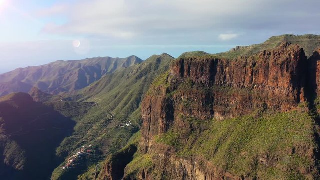 Aerial view of Maska canyon on Tenerife