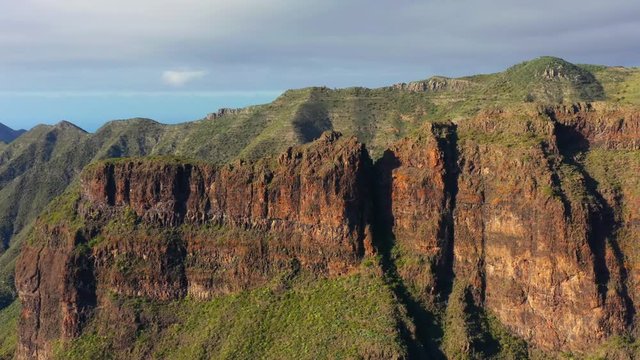 Aerial view of Maska canyon on Tenerife