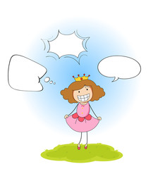 A princess with speech balloon