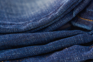 Close up of blue denim jeans.