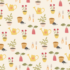 Spring vector seamless pattern
