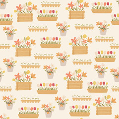 Spring vector seamless pattern