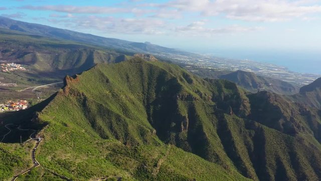 Aerial view of Maska canyon on Tenerife