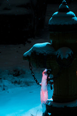 Icicle hanging  from a fire hydrant