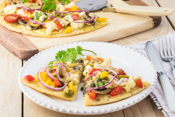 Vegatable cauliflower  crust pizza.