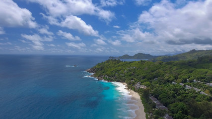 Obraz premium Mountains of Seychelles, aerial view