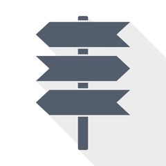 Signpost vector icon, direction arrows illustration