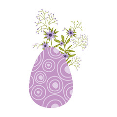 easter egg flowers and leafs isolated icon