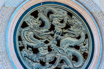 Chinese motifs, stone carvings, which are the raw material.Stone carving dragon with cloud and chinese style