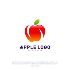 Apple logo design concept vector. Fruit Apple Creative Logo vector template. Icon symbol