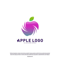Apple logo design concept vector. Fruit Apple Creative Logo vector template. Icon symbol