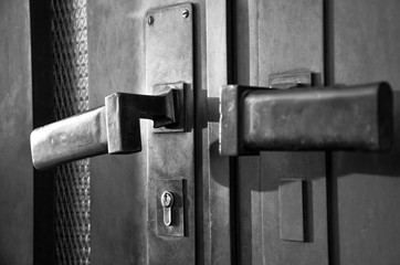 old padlock on a door
