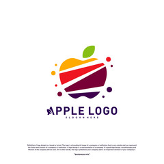 Colorful Apple logo design concept vector. Fruit Apple Creative Logo vector template. Icon symbol
