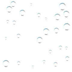 Bubbles on white background. Simple design, clear soapy shiny, vector illustration