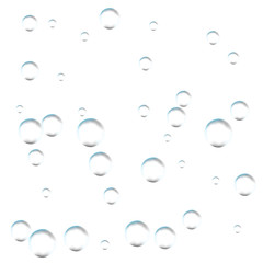 Bubbles on white background. Simple design, clear soapy shiny, vector illustration