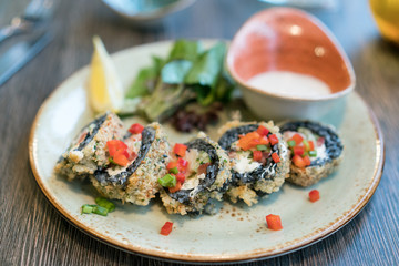 Delicious sushi rolls,japan traditional food
