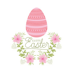 happy easter label isolated icon