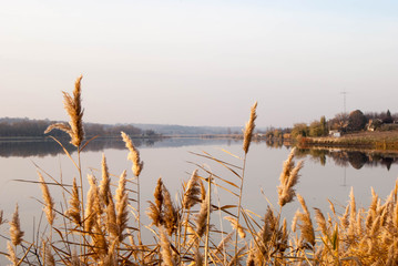  sunset on the river.Eastern Europe