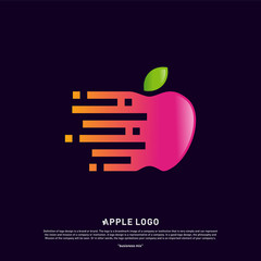Tech Apple logo design concept. Fast Apple Creative Technology Logo vector template. Icon symbol