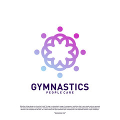 Fun People Healthy logo design concept vector.Gymnastics logo template. People care Icon Symbol