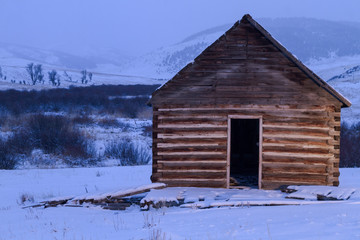 Old Cabin In The Snow