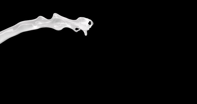 Slow-motion milk jet dropping and splashing