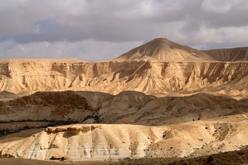 Arid mountain landscape in Negev desert, Israel