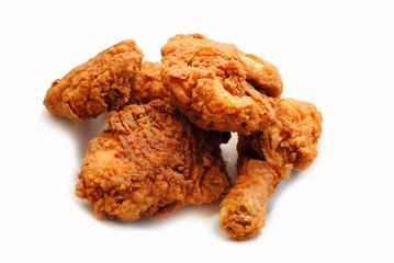 Fried Chicken Isolated on a White Background