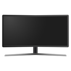 Naklejka premium Makieta realistyczny zakrzywiony monitor TV na białym tle. Wektor