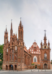 Fototapeta na wymiar Church of St. Anne, Vilnius, Lithuania