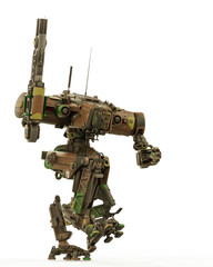 super robot army in a white background