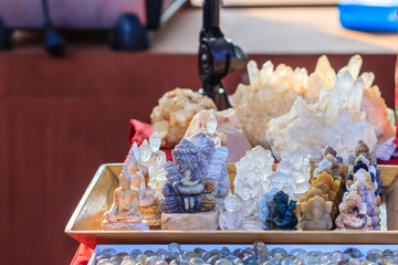 Collection of Pongkaam quartz crystal crafted. Beautiful amulet lucky quartz stone, believe leading the happiness and lucky, protection of the danger or unlucky things, magic horoscope believe