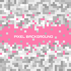 Pink Mosaic background with Grey pixels equalizer
