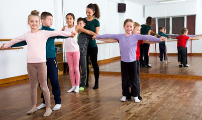 Little boys and girls having dancing