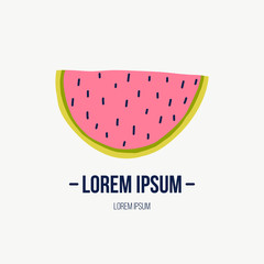 Doodle illustration with watermelon.
