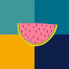 Doodle illustration with watermelon.