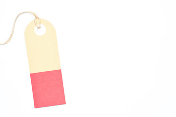 curved rectangle paper tag on white background horizontal template