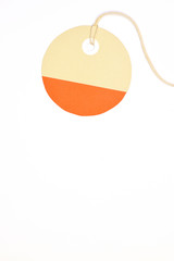 circle paper tag on white background vertical template