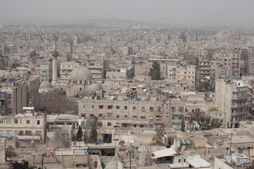 View of Aleppo from above. Syria