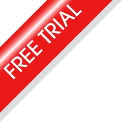 Corner Free Trial Ribbon Banner Vector, Illustration