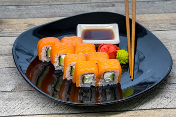 sushi on a plate