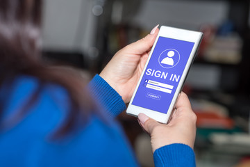 Sign in concept on a smartphone