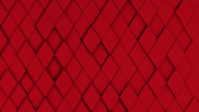 3D background animation of stylish stone rhombuses wall. Looped